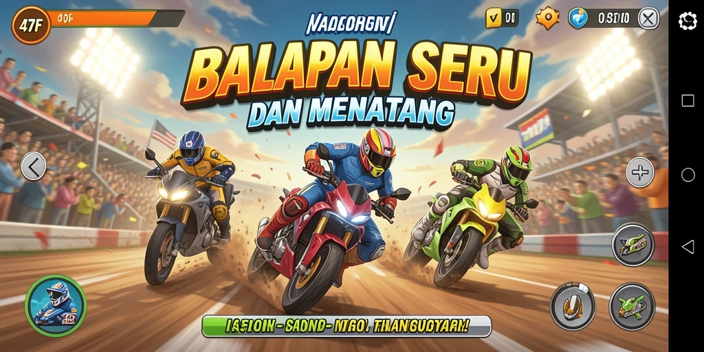 Gameplay Racing yang mendebarkan di 47F.