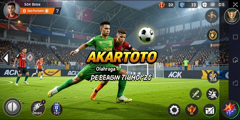 Screenshot gameplay AKARTOTO yang menampilkan momen seru dalam permainan olahraga.