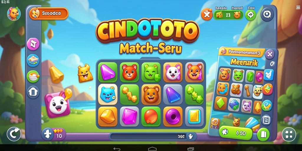 Tampilan gameplay seru dari CINDOTOTO dengan objek yang dicocokkan.