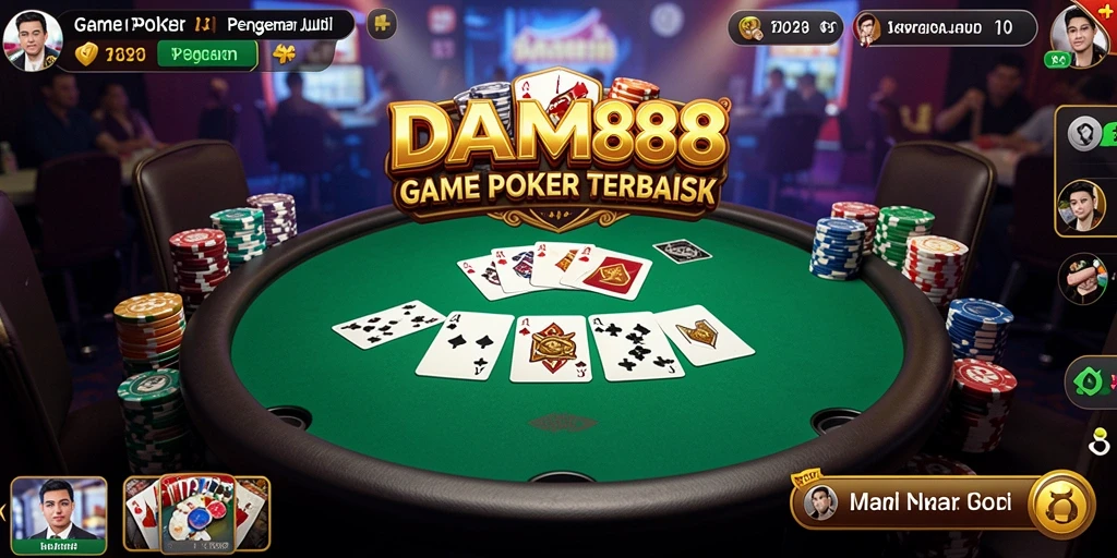 Tampilan gameplay DAM88 yang seru dan mendebarkan di meja poker.