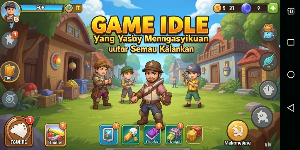 Tampilan permainan F08 yang menarik dan penuh warna dalam genre Idle.