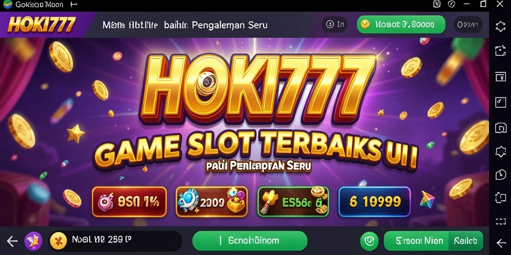 Tampilan gameplay HOKI777 dengan mesin slot yang menarik dan penuh warna.
