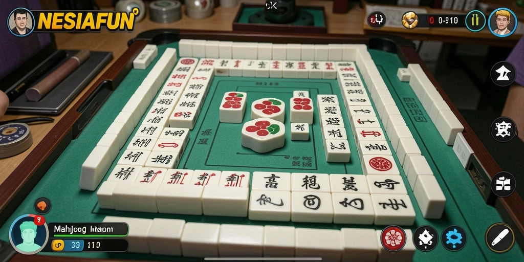Tampilan gameplay NESIAFUN yang menarik dalam permainan Mahjong.