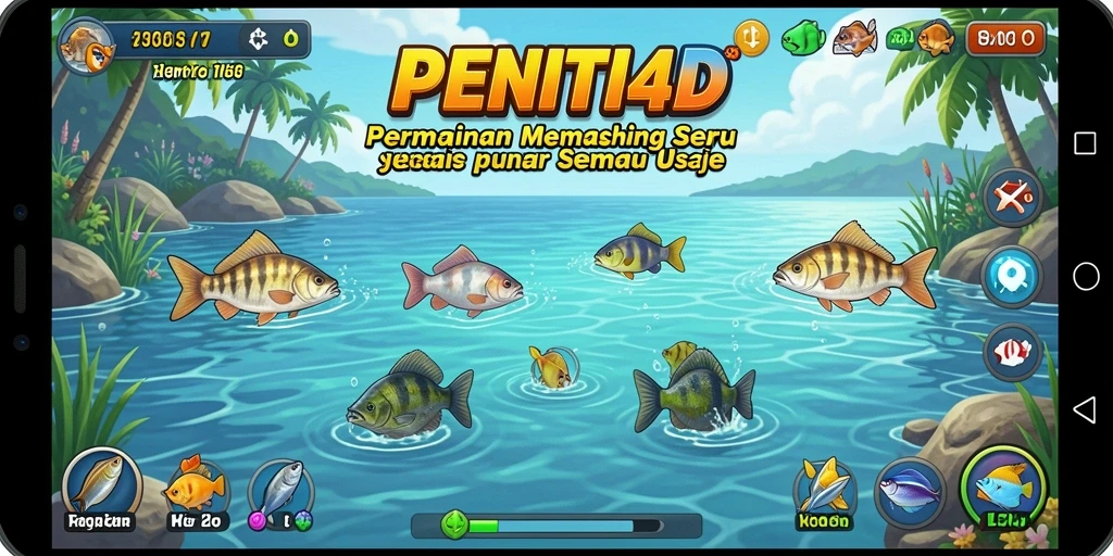 Gameplay PENITI4D menampilkan pengalaman memancing yang menakjubkan dan seru.