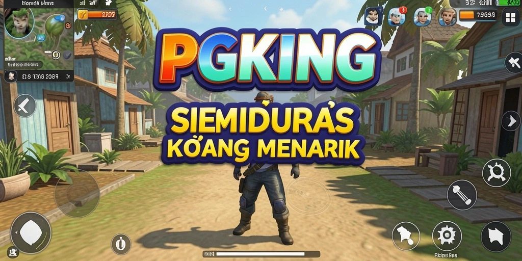 Screenshot PGKING menunjukkan karakter dalam lingkungan simulasi yang hidup.