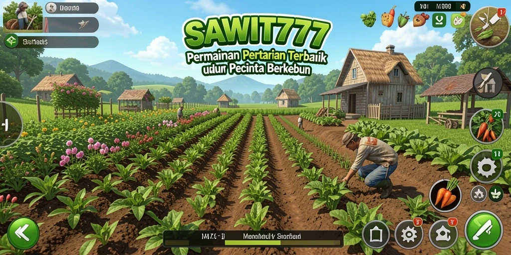 Tangkapan layar utama SAWIT777 yang menunjukkan keseruan gameplay bertani.